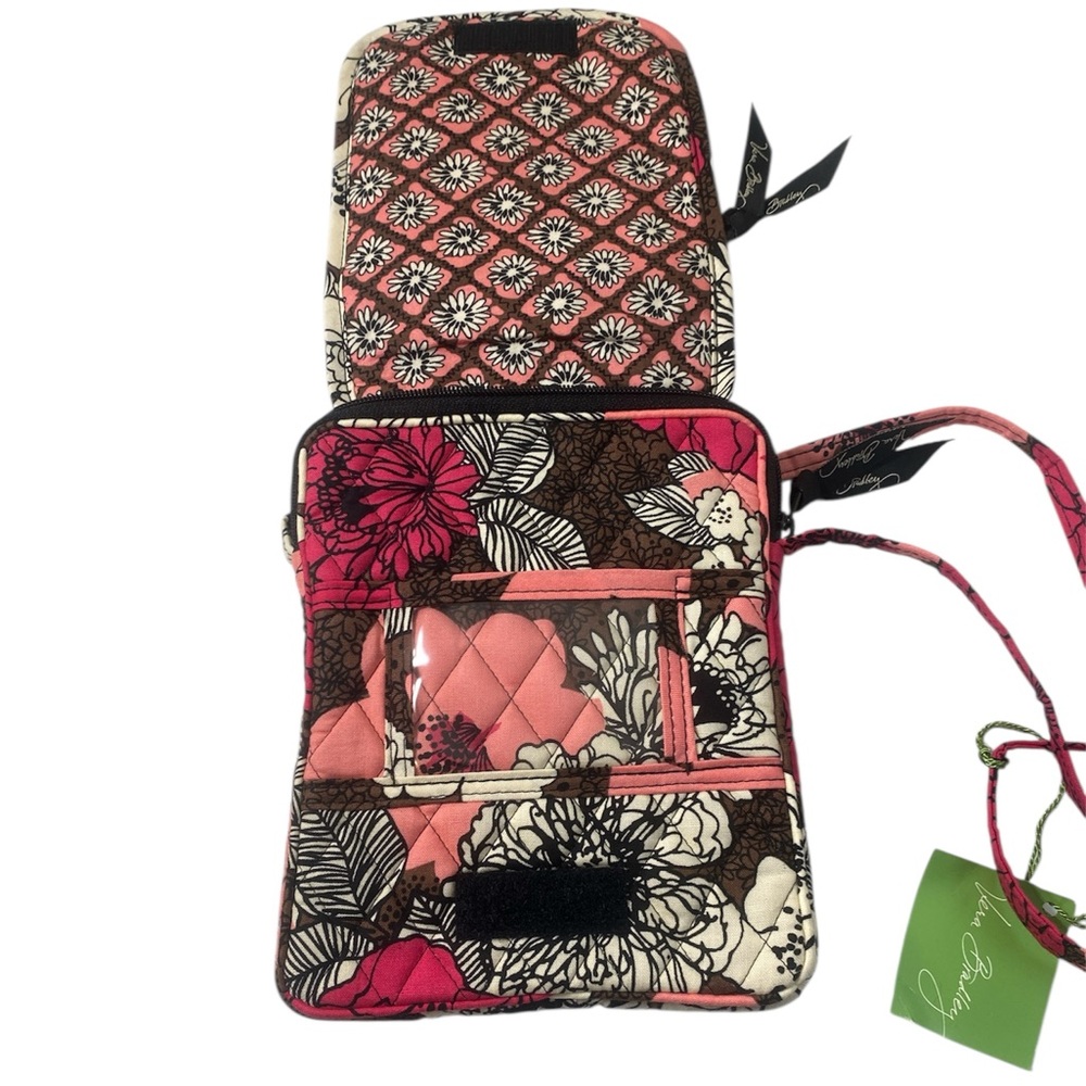 NWT Vera Bradley Mini Hipster Crossbody Mocha Rouge Shoulder Bag Organizer